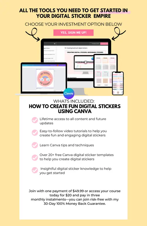 create digital stickers on Canva